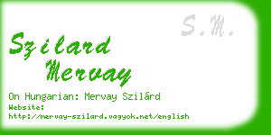 szilard mervay business card